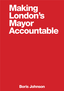 Boris Johnson Making London’S Mayor More Accountable