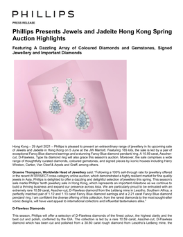 Phillips Presents Jewels and Jadeite Hong Kong Spring Auction Highlights