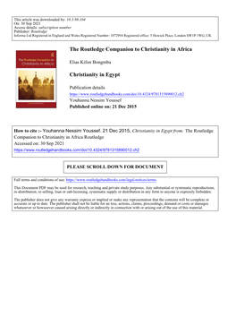 The Routledge Companion to Christianity in Africa Christianity In