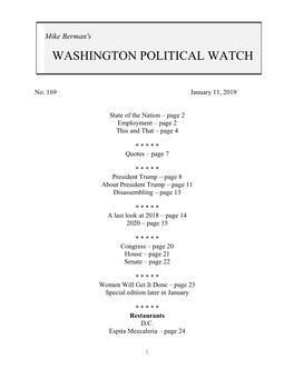 Washington Political Watch