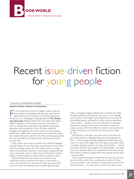 Recent Issue-Driven Fiction for Young People