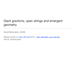 Giant Gravitons, Open Strings and Emergent Geometry