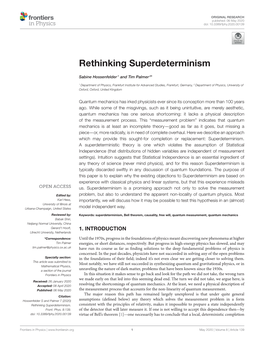 Rethinking Superdeterminism