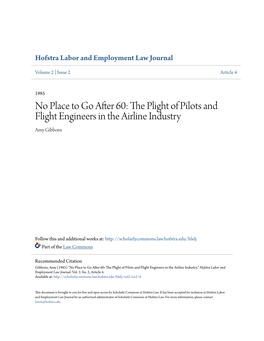 The Plight of Pilots and Flight Engineers in the Airline Industry