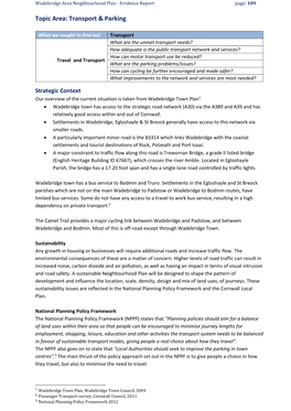 Topic Area: Transport & Parking