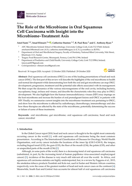 The Role of the Microbiome in Oral Squamous Cell Carcinoma with Insight Into the Microbiome–Treatment Axis