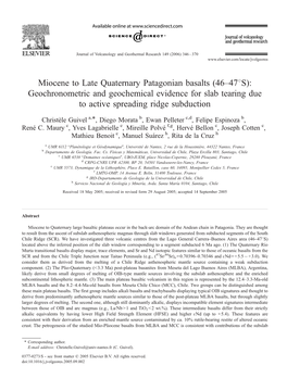 Miocene to Late Quaternary Patagonian Basalts (46–478S): Geochronometric and Geochemical Evidence for Slab Tearing Due to Active Spreading Ridge Subduction