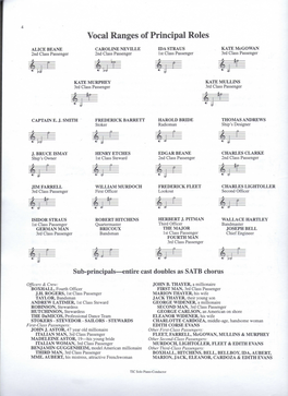 Vocal Ranges of Principal Roles