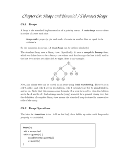 Chapter C4: Heaps and Binomial / Fibonacci Heaps