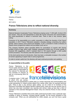 France Télévisions Aims to Reflect National Diversity