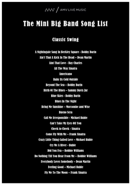 The Mini Big Band Song List