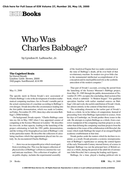 Who Was Charles Babbage?