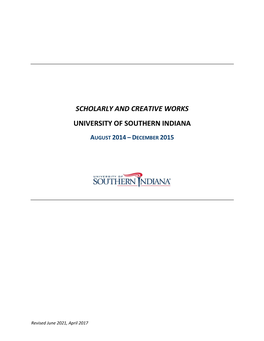 Scholarly and Creative Works University of Southern Indiana