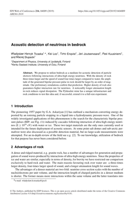 Acoustic Detection of Neutrinos in Bedrock