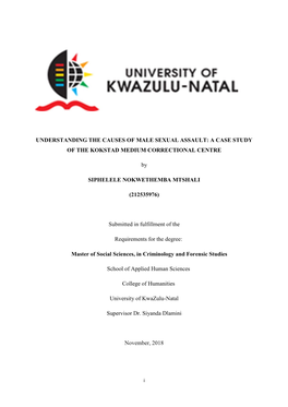 Understanding the Causes of Male Sexual Assault: a Case Study of the Kokstad Medium Correctional Centre
