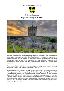 Organ Scholarship 2021-2022