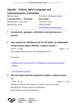 (Public Pack)Agenda Document for Culture, Welsh