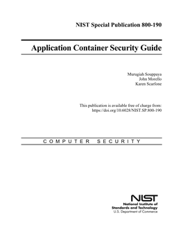 Application Container Security Guide