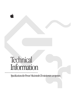 Specifications for Power Macintosh G3 Minitower Computers Main Unit