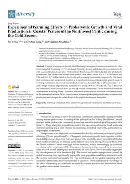 Experimental Warming Effects on Prokaryotic Growth and Viral Production in Coastal Waters of the Northwest Paciﬁc During the Cold Season