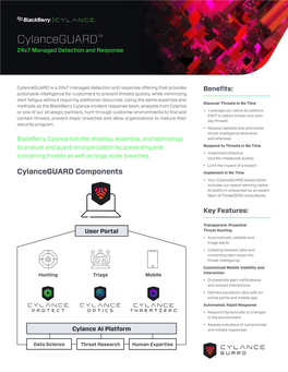 Blackberry Cylance Cylanceguard Datasheet