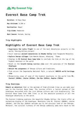 Everest Base Camp Trek