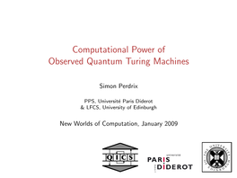 Computational Power of Observed Quantum Turing Machines