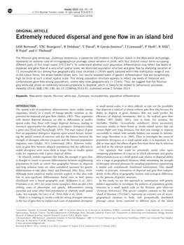 Extremely Reduced Dispersal and Gene Flow in an Island Bird