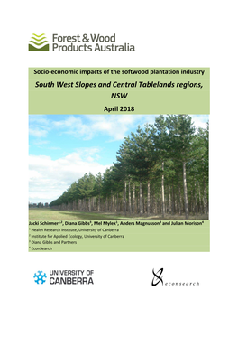 South West Slopes and Central Tablelands Regions, NSW April 2018