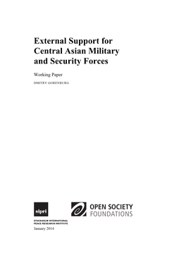 External Support for Central Asian Military and Security Forces, Working