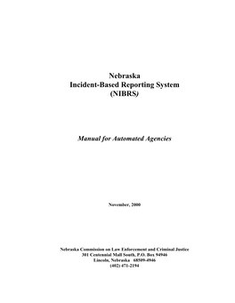 Nebraska Incident-Based Reporting System (NIBRS)