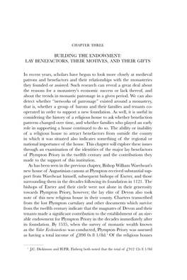 Building the Endowment: Lay Benefactors, Their Motives, and Their Gifts