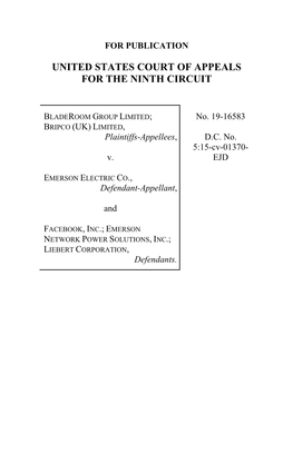 Bladeroom Group Ltd. V. Emerson Electric