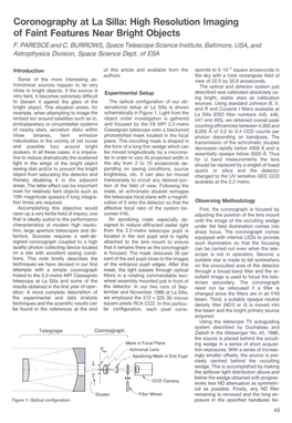 Coronography at La Silla: High Resolution Imaging of Faint Features Near Bright Objects F