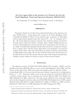 An X-Ray Upper Limit on the Presence of a Neutron Star for the Small