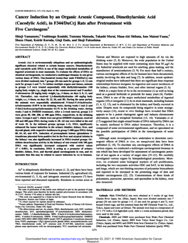 Cacodylic Acid), in F344/Ducrj Rats After Pretreatment with Five Carcinogens1