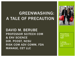 Greenwashing: a Tale of Precaution