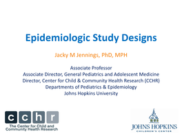 Epidemiologic Study Designs