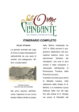 Itinerario Completo