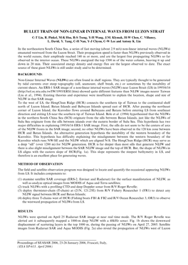 Bullet Train of Non-Linear Internal Waves from Luzon Strait C