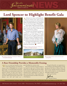 Lord Spencer to Highlight Benefit Gala