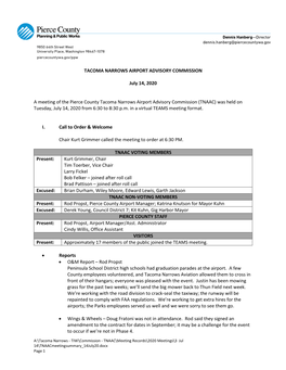 Tacoma Narrows Airport Advisory Commission