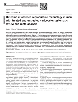 Outcome of Assisted Reproductive Technology in Men with Treated and Untreated Varicocele: Systematic Male Fertility Review and Meta‑Analysis