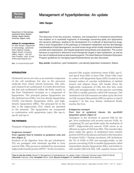 Management of Hyperlipidemias: an Update