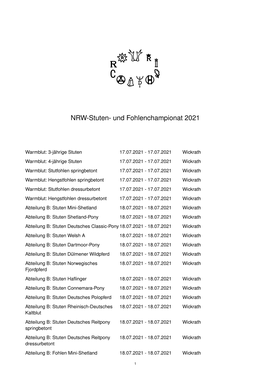 NRW-Stuten- Und Fohlenchampionat 2021