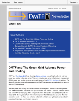 DMTF and the Green Grid Address Power and Cooling