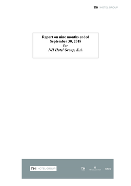 Report on Nine Months Ended September 30, 2018 for NH Hotel Group, S.A