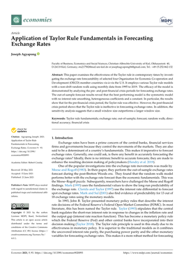 Application of Taylor Rule Fundamentals in Forecasting Exchange Rates