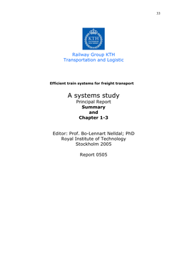 A Systems Study Principal Report Summary and Chapter 1-3