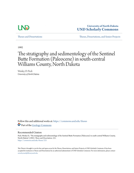 The Stratigraphy and Sedimentology of the Sentinel Butte Formation (Paleocene) in South-Central Williams County, North Dakota